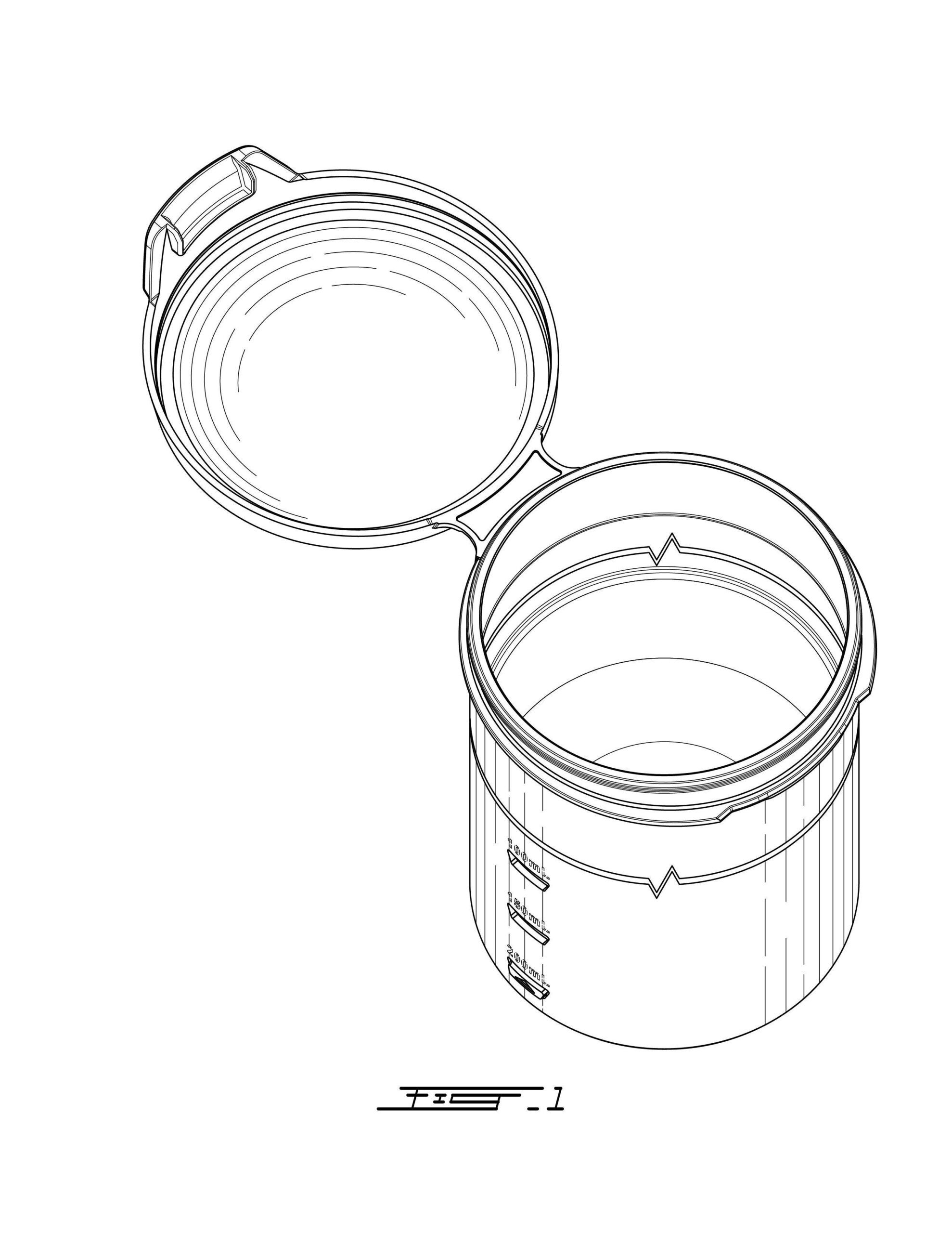 Dessin industriel pour fiole pour pomade
